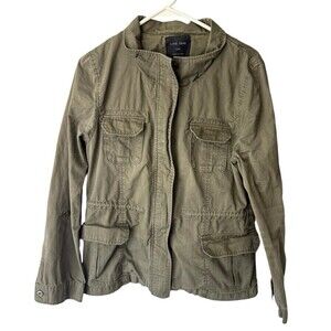 Love Tree Women's Olive Green Military Utility Jacket Size Large Cargo Pockets